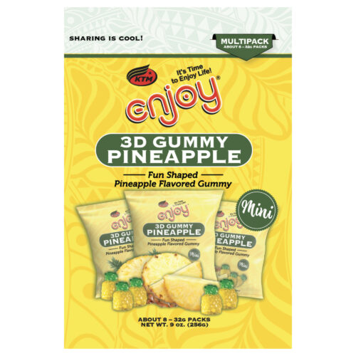 front view of the mini 3D Gummy Pineapple Multipack bag