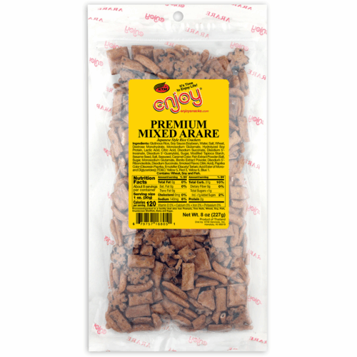 Front view of the Premium Mixed Arare 8oz bag