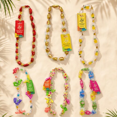6 different Enjoy candy lei
